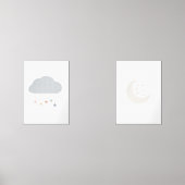 Moon and Cloud Boho Set mit 2 Kinderzimmer Druck (Vorderseite)