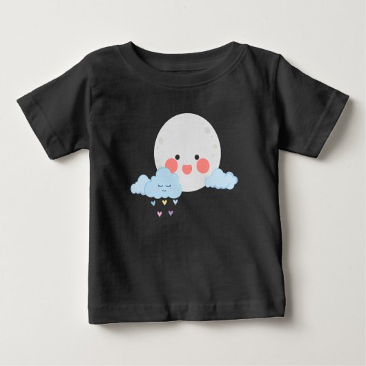 Moon and cloud cute design baby t-shirt (Vorderseite)