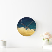Moon And Cloudscape Runde Wanduhr (Zuhause)
