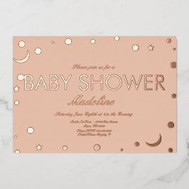 Moon and dots Confetti Babydusche in Folieneinladung