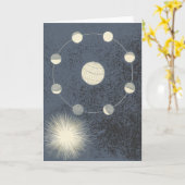 Moon and Earth Rotation - Geburtstagskarte Karte (Gelbe Blume)