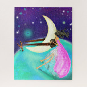Moon and Girl Fantasy Puzzle Malerei