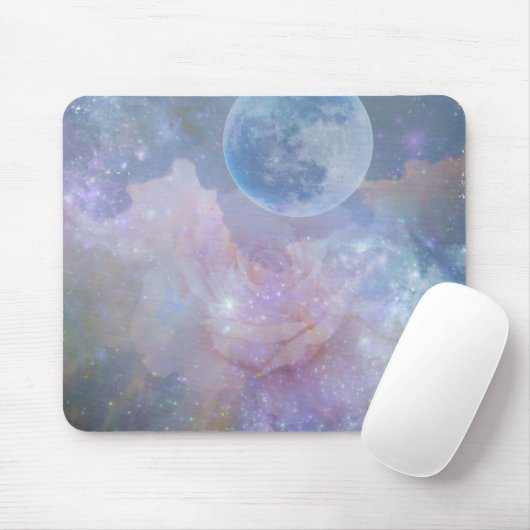 Moon and Rose Mouse Pad Mousepad (Mit Mouse)