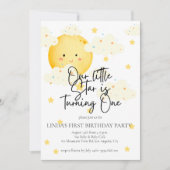 Moon and Stars 1. Geburtstag Einladung (Vorderseite)