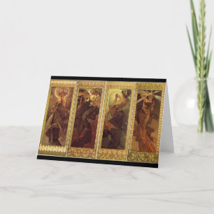 Moon and Stars - Alfons Mucha Karte