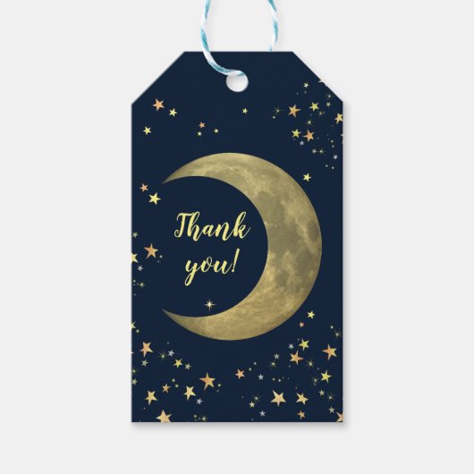 Moon and Stars 🌜 (anpassbare) Geschenketiketten Geschenkanhänger (Vorderseite)