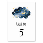 Moon and Stars Baby Dusche Tischnummer (Vorderseite)