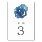 Moon and Stars Baby Dusche Tischnummer (Rückseite)