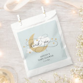 Moon and Stars Blue Script Baby Dusche Danke, C Geschenktütchen (Ausgeschnitten)