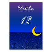 Moon and Stars Blue Sky Custom 2-seitige Table Car Tischnummer (Vorderseite)