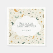 Moon and Stars Boho Baby Adoption Dusche Serviette (Vorderseite)