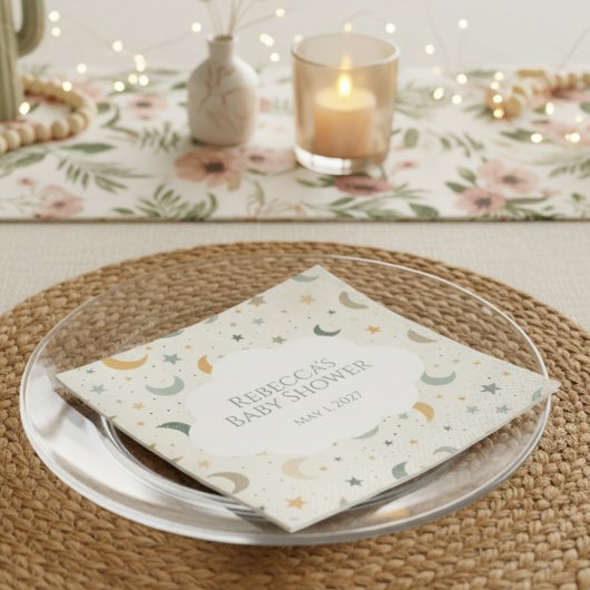 Moon and Stars Boho Baby Adoption Dusche Serviette