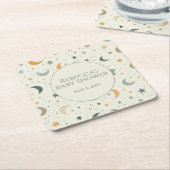 Moon and Stars Boho Baby Adoption Shower Rechteckiger Pappuntersetzer (angewinkelt)