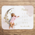 Moon and Stars Boho Milestone Babydecke<br><div class="desc">Bohemische moderne minimalistische Aquarelltuch geschlechtsneutral Baby Meilenstein Decke. Einfach mit Ihrem Namen anpassen oder auf "weiter anpassen" klicken,  um das Layout,  den Schriftart zu ändern oder eine Hintergrundfarbe hinzuzufügen und es wirklich zu Ihrem eigenen zu machen.</div>