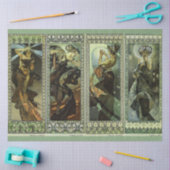 Moon and Stars by Alphonse Mucha Seidenpapier (Basteln)