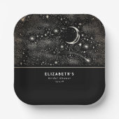 Moon and Stars Celestial Starry Night Pappteller (Vorderseite)