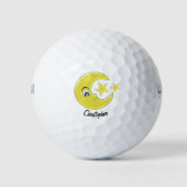 Moon And Stars Design Golfball (Vorderseite)