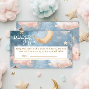 Moon and stars Diaper Raffle Baby Dusche Begleitkarte