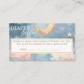 Moon and stars Diaper Raffle Baby Dusche Begleitkarte (Vorderseite)