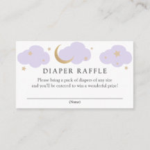 Moon and Stars Diaper Raffle insert card