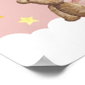 Moon and Stars Dream Big Girl Teddy Bear Kinderzim Poster (Ecke)