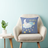 Moon and Stars Dream Big Illustration Blue Kissen (Stuhl )