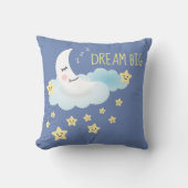 Moon and Stars Dream Big Illustration Blue Kissen (Vorderseite)