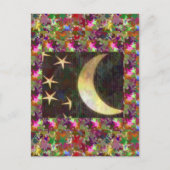 Moon and Stars : Elegante Starry night background Postkarte (Vorderseite)