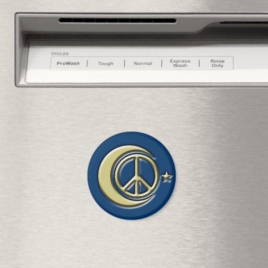 Moon and Stars for Peace Magnet (In Situ (Geschirrspüler))