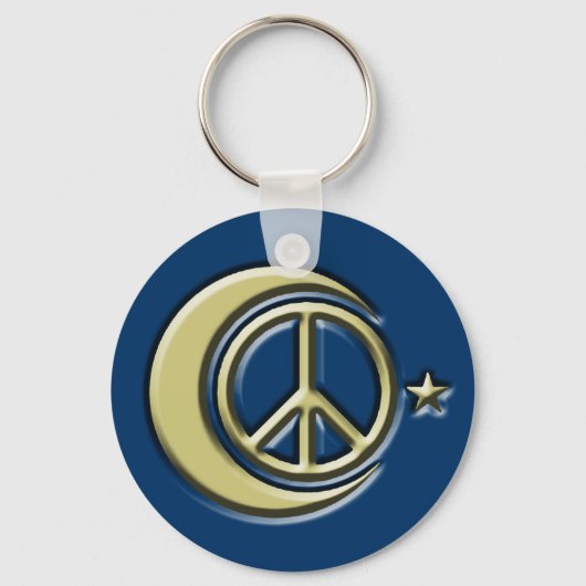 Moon and Stars for Peace Schlüsselanhänger (Vorderseite)