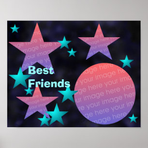 Moon and Stars Foto Frame Poster