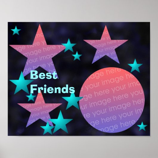 Moon and Stars Foto Frame Poster (Vorne)