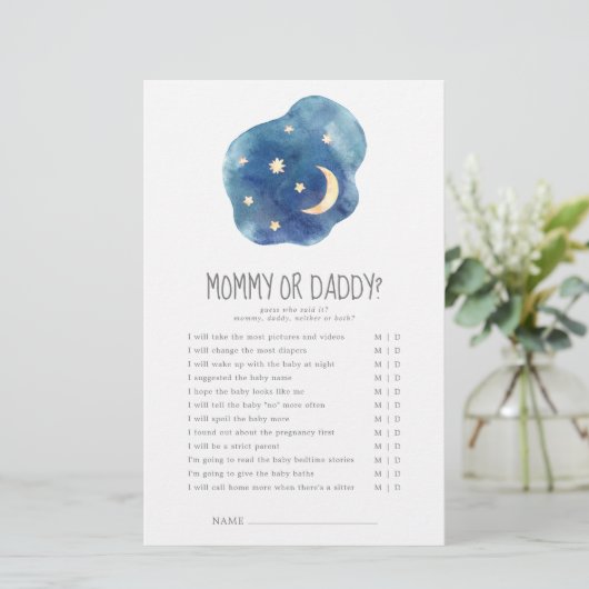 Moon and Stars Gender Neutral Mommy oder Daddy Gam (Stehend Vorderseite)