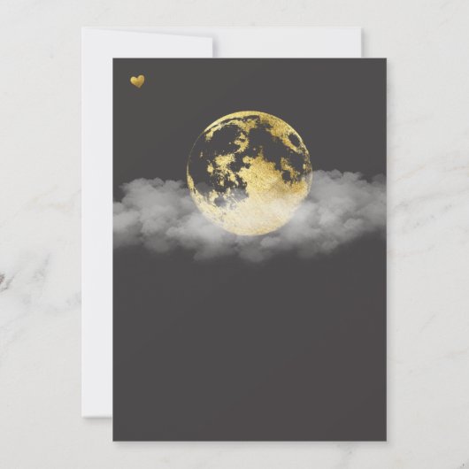 Moon and Stars Gold Celestial Baby Dusche Einladung (Rückseite)