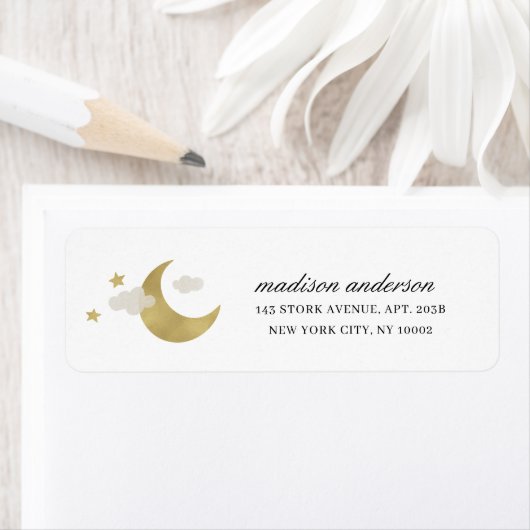 Moon and Stars Gold Script Address (Insitu)