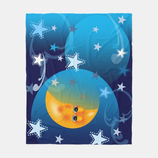Moon and Stars Goodnight Blanket Fleecedecke (Vorderseite)