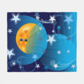 Moon and Stars Goodnight Blanket Fleecedecke (Vorderseite (Horizontal))