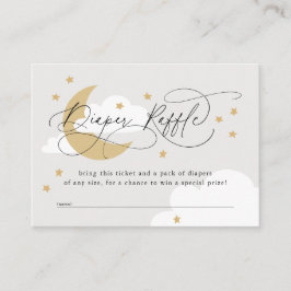 Moon and Stars Gray Diaper Raffle Baby Dusche Begleitkarte