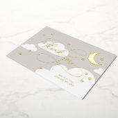 Moon and Stars Gray Script Baby Vielen Dank Folieneinladung (Gedreht)