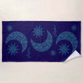 Moon and stars in a blue glitter look - Relax! Strandtuch (Vorderseite)