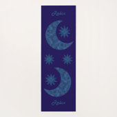 Moon and stars in a blue glitter look - Relax!  Yogamatte (Rückseite)