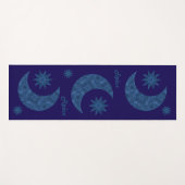 Moon and stars in a blue glitter look - Relax! Yogamatte (Vorderseite (Horizontal))
