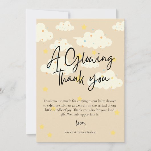 Moon and Stars Kinderdusche Creme Danke Karte (Vorderseite)