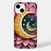 Moon and Stars Lotus Blume Erleuchtung Case-Mate iPhone Hülle (Rückseite)