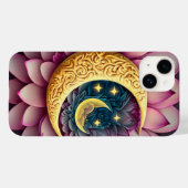 Moon and Stars Lotus Blume Erleuchtung Case-Mate iPhone Hülle (Rückseite (Horizontal))