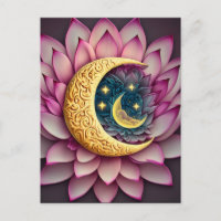 Moon and Stars Lotus Blume Erleuchtung