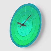 Moon and Stars Mandala - Smarald Green Große Wanduhr (Winkel)