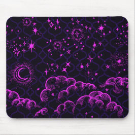 "Moon and Stars" Marokkanisch (rosa) Mousepad