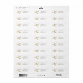 Moon and Stars Modern Script Gold und Grau Label (Vorne)