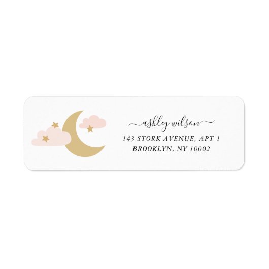 Moon and Stars Modernes Script - Gold und Rosa Lab (Vorne)